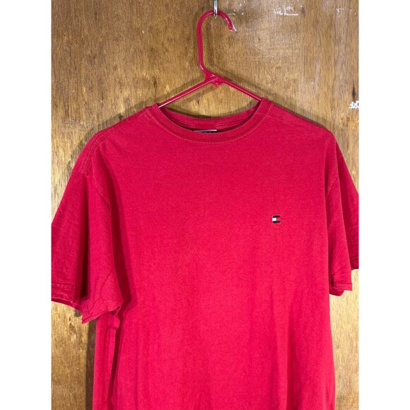 Vintage Tommy Hilfiger Red Blank Shirt Logo Men’s Small S - Picture 2 of 8